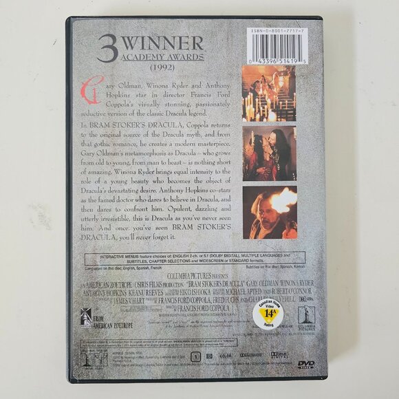 Bram Stoker's Dracula DVD 1992 Widescreen & Standard - Gary Oldman, Winona Ryder - Picture 3 of 3